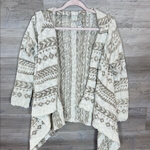 American Rag Cozy Cream and Brown Patterned Women's Sweater